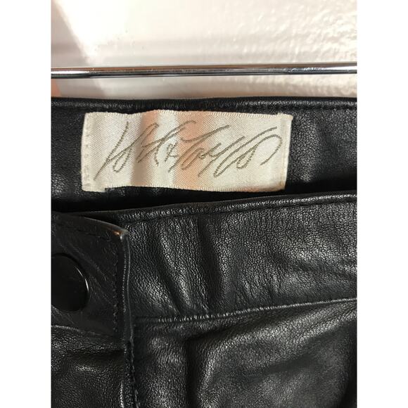 Lord and Taylor 100% Nappa Cow Leather 1990s Black Pants Women's 12 / Large - Picture 5 of 10